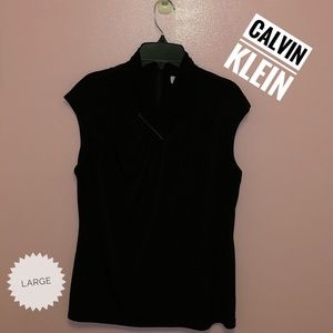 🔊Women’s Calvin Klein Black Sleeveless Blouse (L)